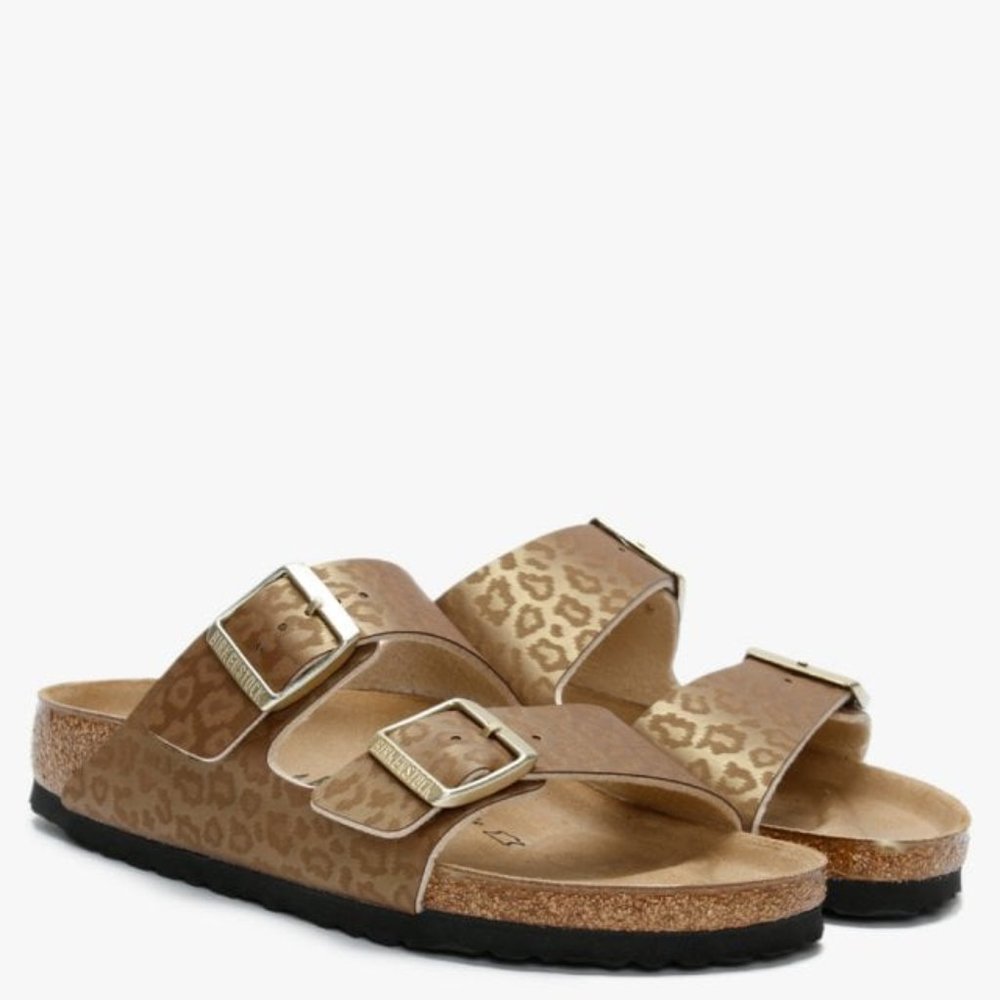 Birkenstock ARIZONA Leopard Gold Birko Flor 41 N US W 10 M 8